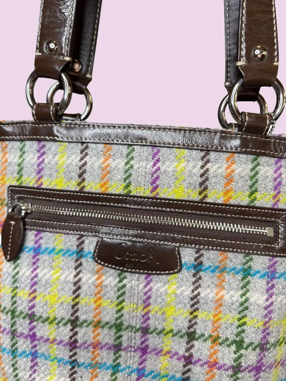 Coach Penelope Tattersall Wool Tweed 2010 - Like New - Picture 4 of 16